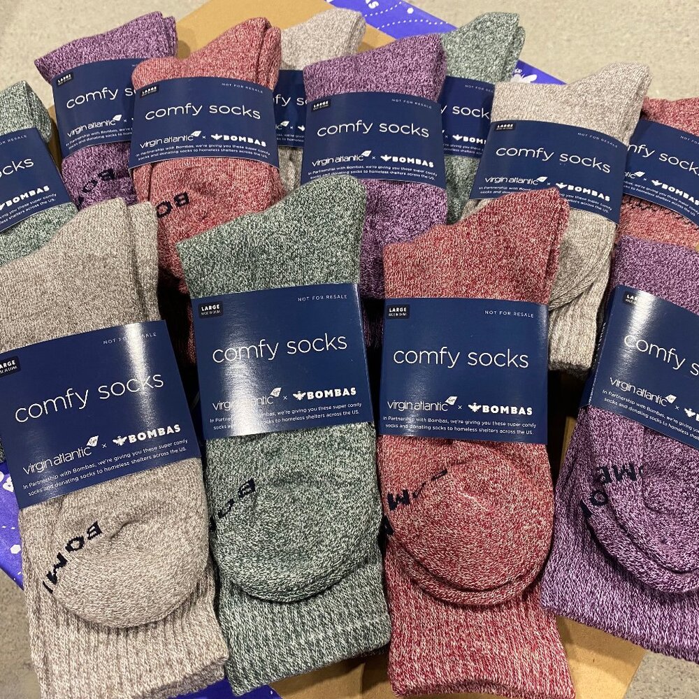 [12 Pairs] BOMBAS x Virgin Atlantic Calf Socks - Winter White Mocha/Pine/Maroon/